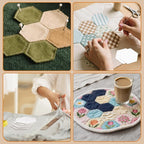 480 PCS Hexagon Piecing Paper Templates, 1.5" White Paper templates, Quilting - Image 7