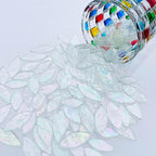 LITMIND 120 Pieces Iridescent Textured Transparent Mosaic Glass Petals & Leaves - Image 4