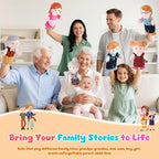 6 Pcs Family Hand Puppets 12 Inch Grandparents, Mom & Dad, Brother & Sister - Image 6