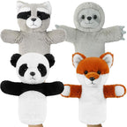 4 PCS 11Inches Animal Hand Puppet Set Forest Cute Realistic Plush Puppets Toys by Okegztoa