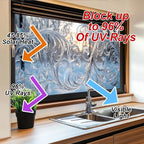 Frosted Floral Window Film 17.7 x 39.3 Inch Snowflake Ice Pattern Static Cling - Image 4