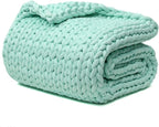 YnM Cooling Weighted Blanket, Handmade Chunky Yarn Knitted Design, Temperature by YNM