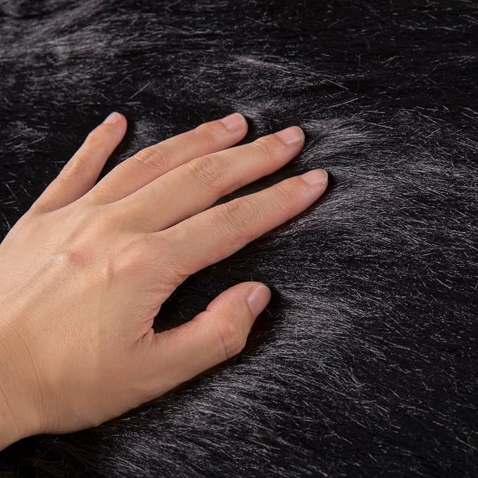 Black Faux Fur Fabric by The Yard - Image 6