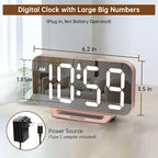 Peakeep Slim Digital Mirror Aesthetic Alarm Clock - Image 2