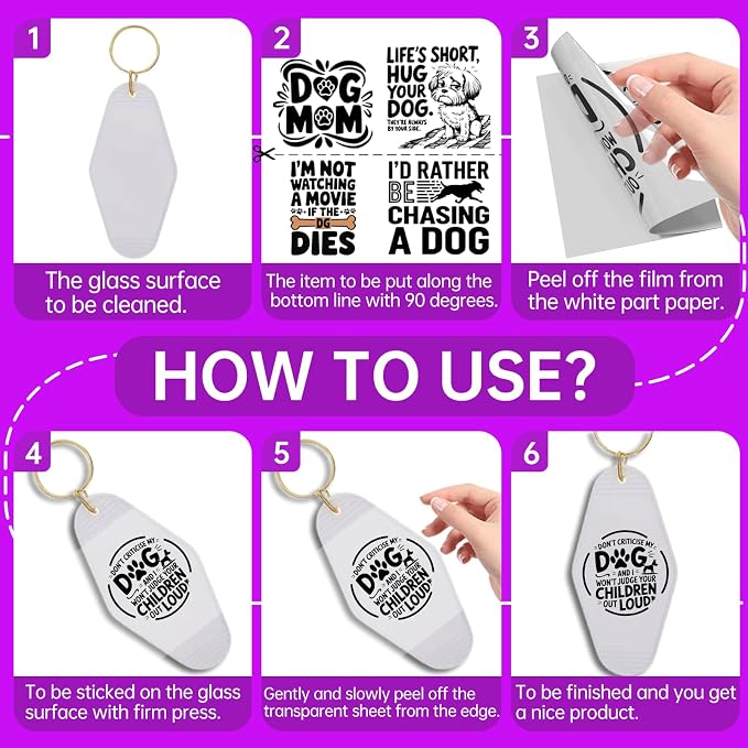 48PCS UV DTF Stickers Dog Quotes Transfer Sticker - Image 3