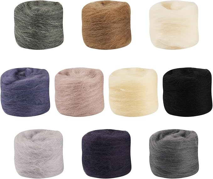 FASHEWELRY 1.76 oz Wool Roving for Needle Felting Kit 10 Colors Felting Wool - Image 9
