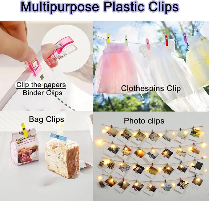 50 PCS Large Sewing Clips, 7 Bright Colors Multipurpose Quilt Clips Craft Tools - Image 5