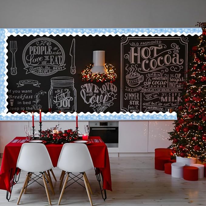 69 Feet Winter Snowflake Bulletin Board Borders, Scalloped Border Trim Holiday - Image 5