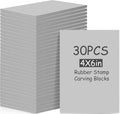 Frienda 30 Pack 4"x6" Rubber Carving Blocks Rubber Stamp Carving Linoleum Blocks by Frienda