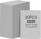 Frienda 30 Pack 4"x6" Rubber Carving Blocks Rubber Stamp Carving Linoleum Blocks by Frienda