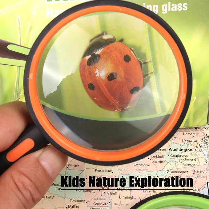 Ocim 2 Pack Magnifying Glass, 75mm 10X Handheld Shatterproof Magnifier Lens - Image 5