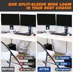 Split Braided Sleeve Cable Management Wire Loom Cord Covers - Image 3