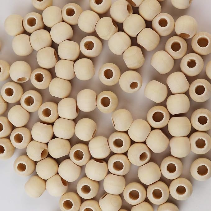 100pcs 15mm Natural Wood Beads Unfinished Round Wooden Loose Beads Wood Spacer - Image 4