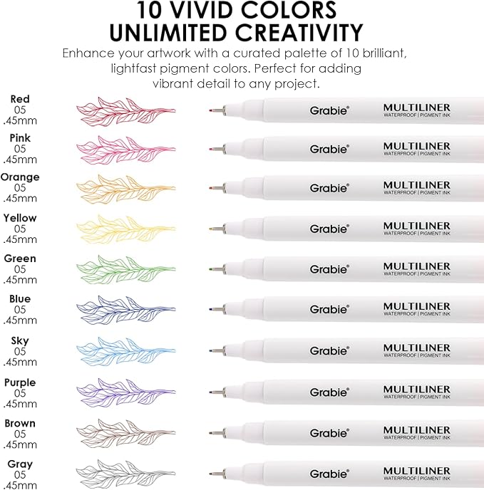 Grabie Micro Fineliner Pens, Illustration, Journaling, Art Supplies - Image 3