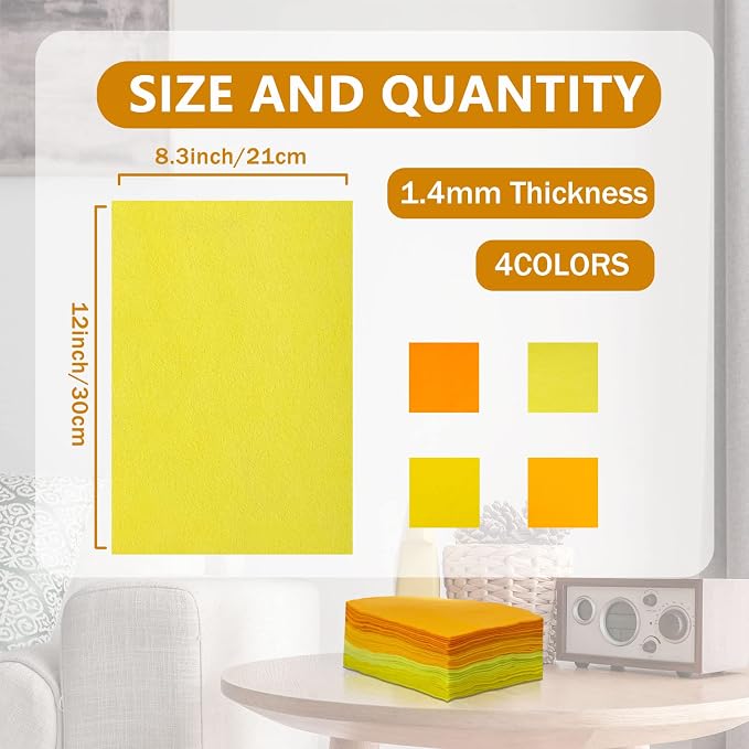 Jtnohx Soft Felt Sheets, 8x12 inches Assorted Craft Felt Fabric, 1.4mm Thick - Image 2