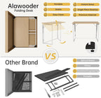 alawooder 31.5" Folding Desk: No Assembly, Wood Top - Image 9