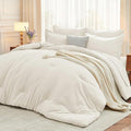 MUXHOMO 7 Pieces Full Comforter Set, Soft Bed in a Bag Full Size, All Season by MUXHOMO