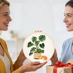 Monstera Embroidery Kits for Beginners Adults, Cat Hand Embroidery Kits - Image 7
