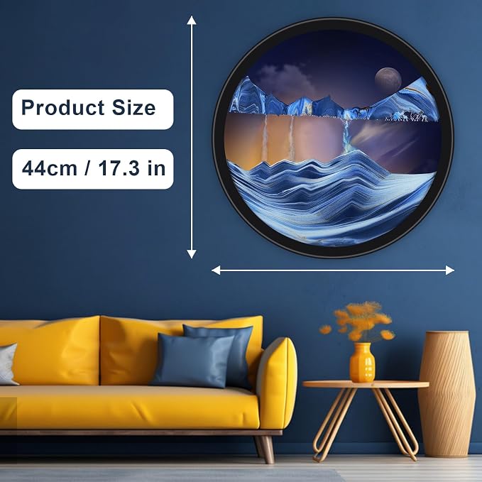Mtadmai 17.3" Moving Sand Art, 3D Sand Art Pictures Deep Sea Sandscape Living - Image 2