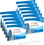 12 Pack Acrylic Sign Holder 11 x 8.5 Horizontal, Double-Sided Clear Sign Holder by DECOHOBO