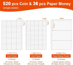 Coin Collection Book Holder for Collectors, 520 Pockets Fireproof Coins - Image 6