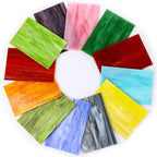 12 Sheets Opaque Stained Glass Bulk Variety Pack, 4 x 6 Inch Mosaic Glass Tiles - Image 3