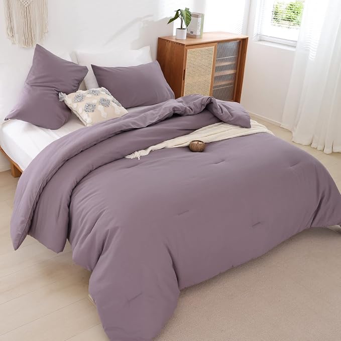 ROSGONIA Dusty Purple Comforter Set Queen - Image 5