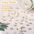 Pearl Beads for Craft, Anezus 500pcs Ivory Faux Fake Pearls, 10 MM Small Sew on - Image 5