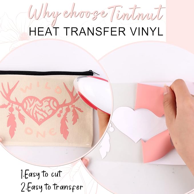Tintnut Coral Color Heat Transfer Vinyl, 10inx6ft Iron on Vinyl | Neutral boho - Image 3