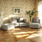 iLAND Dollhouse Furniture Sectional Dollhouse Couch Set Light Grey Velvet Sofa - Image 4