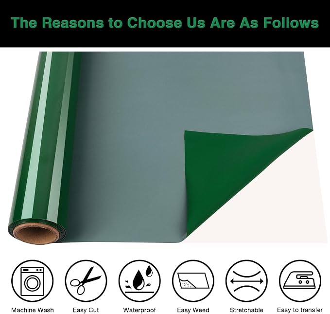 TORC 3D Puff Green Heat Transfer Vinyl HTV 12" X 5FT - Image 2