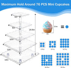 YestBuy 5 Tier Cupcake Stand Acrylic Cupcake Tower Display - Image 5