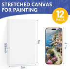 FUMILE 5x7 Canvas for Painting, 12 Pack Stretched Small Canvases for - Image 2