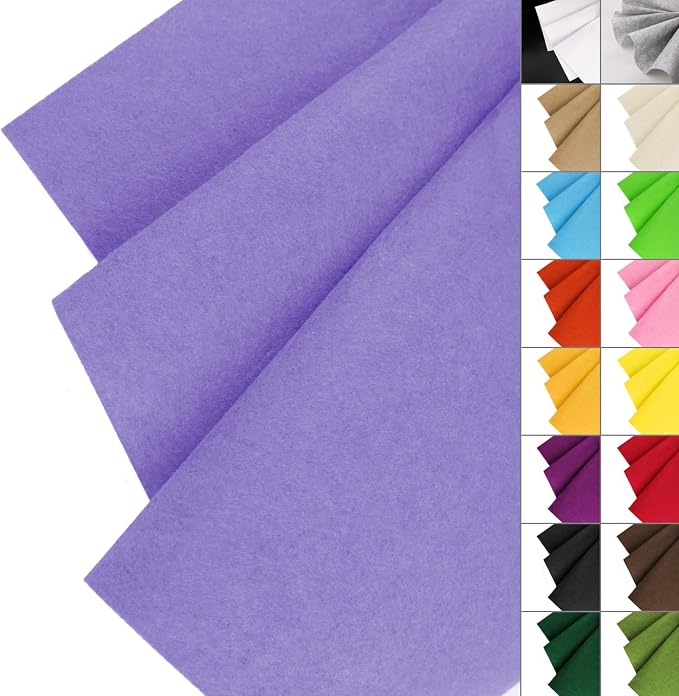 IONTACH 36" X 36" Lavender Stiff Felt Fabric 1.2mm Thick | Felt Sheet by IONTACH