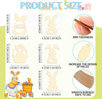 30Pcs Paintable Wooden Easter Bunnies Ornaments Unfinished Wood Cutouts - Image 5