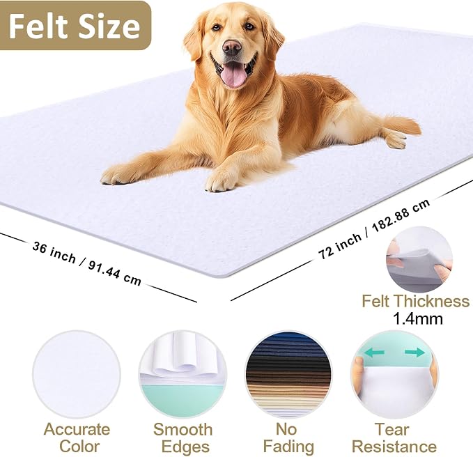 XSEINO Soft Felt Fabric, Large Single Piece, 36x72 Inch, 1.4mm Thick Deep - Image 2