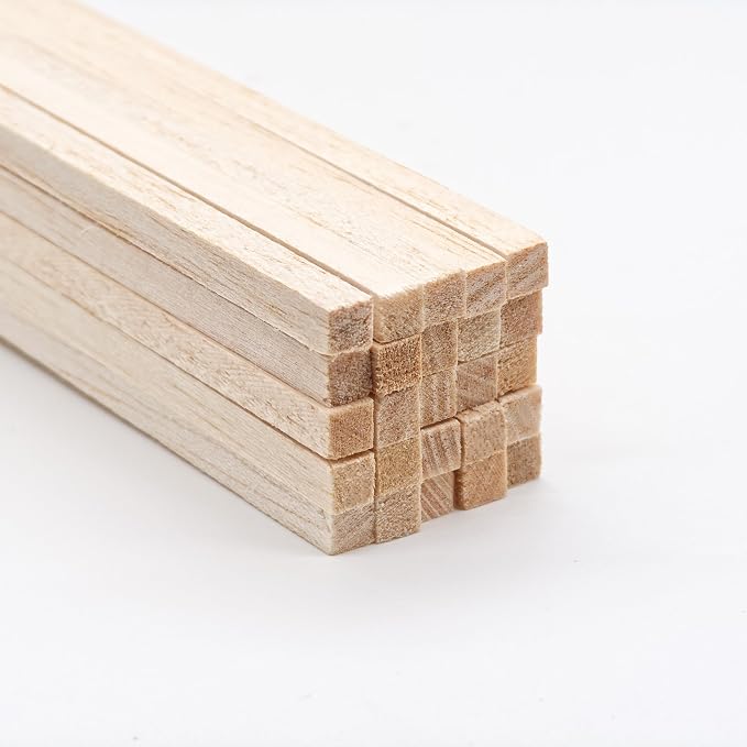 Premium 1/4" x 12" Balsa Wood Sticks 50pcs by BARSHASPACE