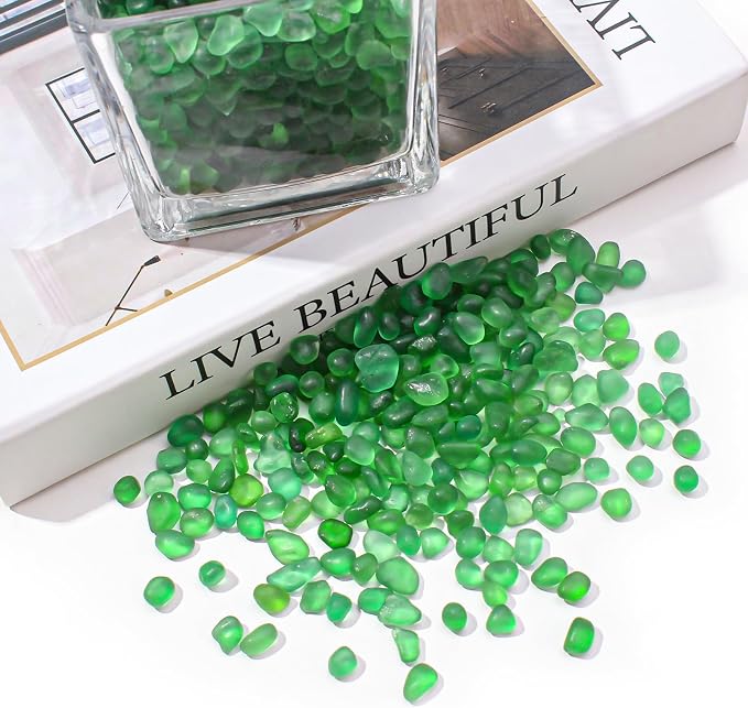 Keedolla 0.9 Lb Green Fish Tank Gravel Aquarium Frosted Glass Rocks, 6-9mm Mini - Image 3