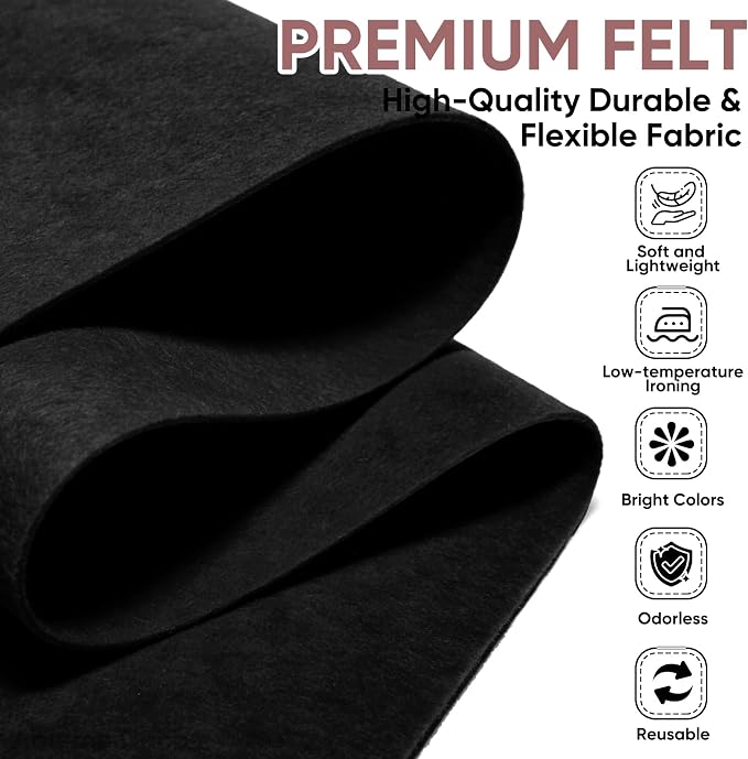Soft Felt Fabric Sheet 18" x 36", 1.6mm Acrylic Craft Felt, Large Precut Sheet - Image 6