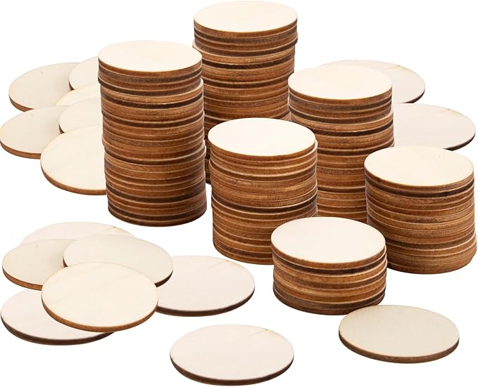 100 Pieces Unfinished Wood Circles by Nitelemn