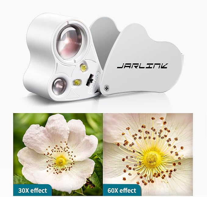 JARLINK 30X 60X Illuminated Jewelers Loupe Magnifier, Foldable Jewelry Magnifier - Image 3