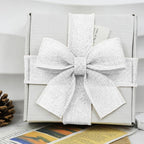 White Burlap Ribbon 1-1/2 inch X 10 Yard White Linen Wired Ribbon | Natural - Image 5