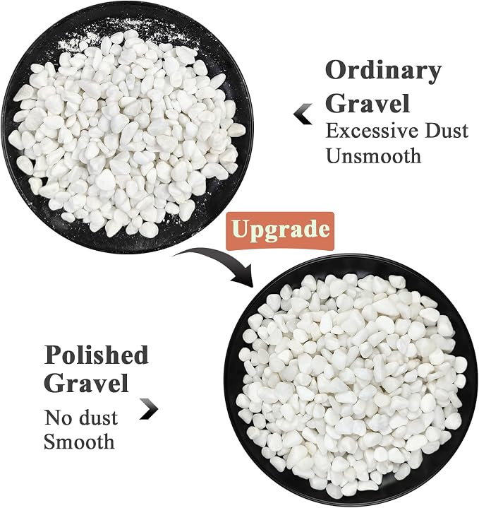 FANTIAN 5 lbs White Pebbles for Indoor Plants, 3/8 Inch Decorative White Gravel - Image 3
