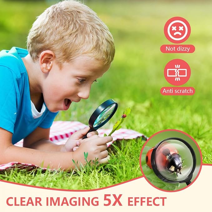 SenseYo 24 PCS Magnifying Glass 5X Mini Kids Magnifying Glass - Image 3