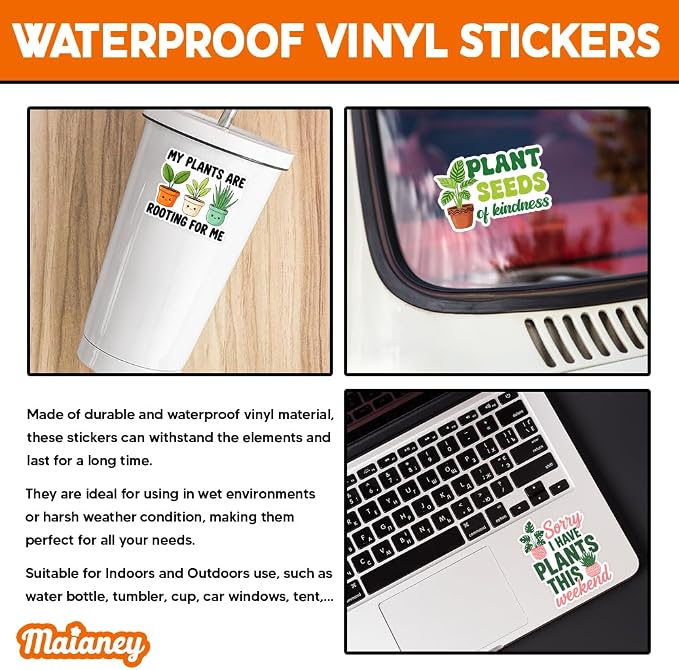 MAIANEY | Funny Plant Lover Sticker Pack 3 Inch – 10PCS Waterproof Vinyl - Image 3