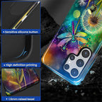 for Samsung Galaxy S25 Ultra Case, Dragonfly Dandelion Colorful Pattern Glossy - Image 4