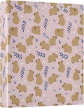 Cute Capybara Round Ring Binders 1.5 Inch Flowers Strawberry Doodle Pattern 3 by Wamika
