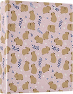 Cute Capybara Round Ring Binders 1.5 Inch Flowers Strawberry Doodle Pattern 3 by Wamika