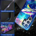 for Samsung Galaxy S25 Ultra Case, Colorful Ocean Sharks Pattern Glossy 2 in 1 - Image 4