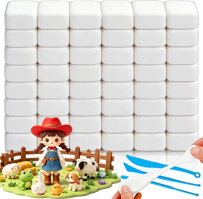 50 Pack White Air Dry Foam Clay, 1.12lb Soft Molding Lightweight Clays by Blvochnnt